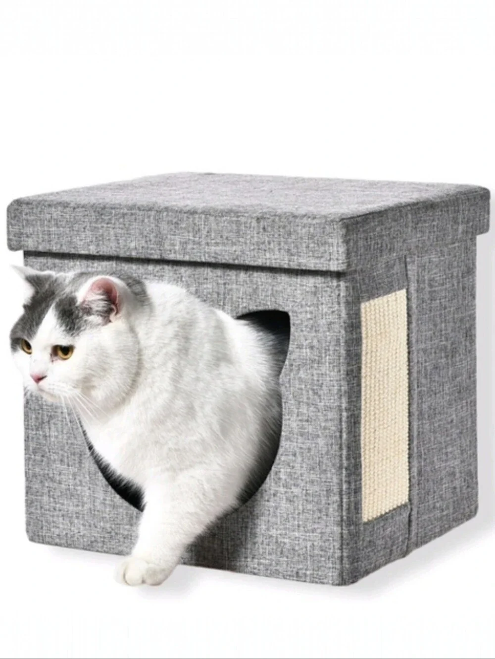 Vibrant Life Cat Cube Condo In GRAY, Satisfy your cat's desire to play and rest!